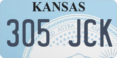 KS license plate 305JCK