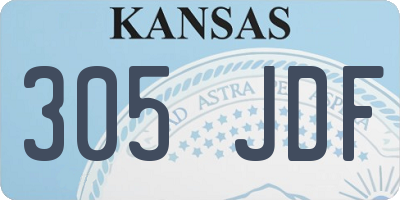 KS license plate 305JDF