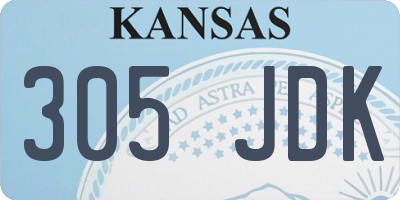 KS license plate 305JDK