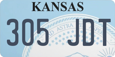 KS license plate 305JDT