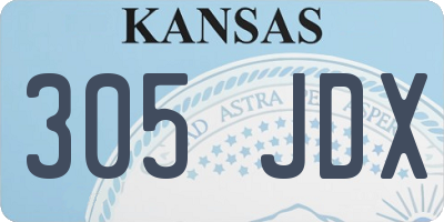 KS license plate 305JDX