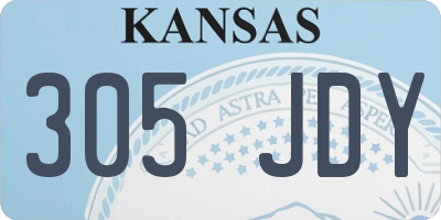 KS license plate 305JDY