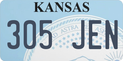 KS license plate 305JEN