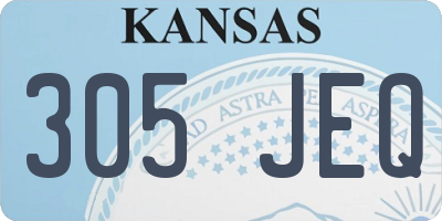 KS license plate 305JEQ