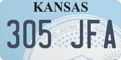 KS license plate 305JFA