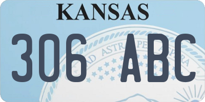 KS license plate 306ABC