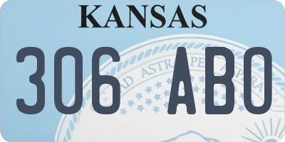 KS license plate 306ABO