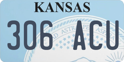 KS license plate 306ACU