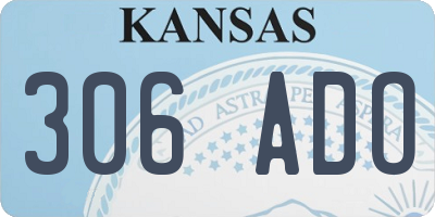 KS license plate 306ADO
