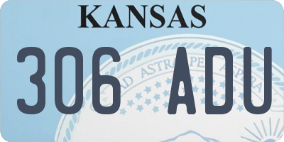 KS license plate 306ADU