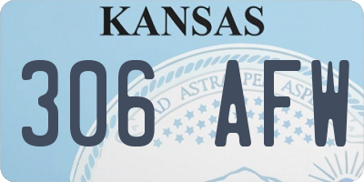 KS license plate 306AFW