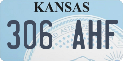 KS license plate 306AHF