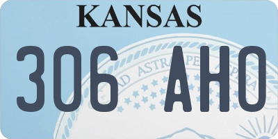 KS license plate 306AHO