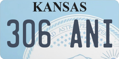 KS license plate 306ANI