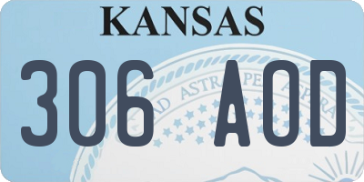 KS license plate 306AOD