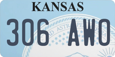 KS license plate 306AWO