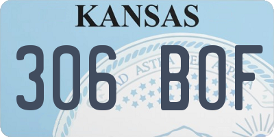 KS license plate 306BOF
