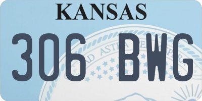 KS license plate 306BWG
