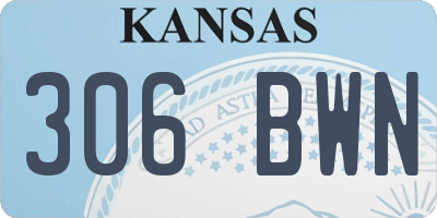 KS license plate 306BWN