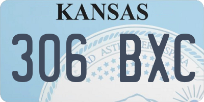 KS license plate 306BXC