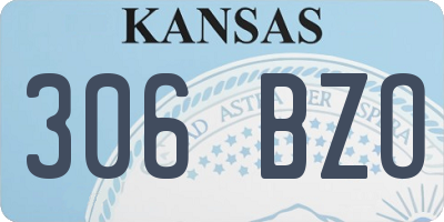 KS license plate 306BZO