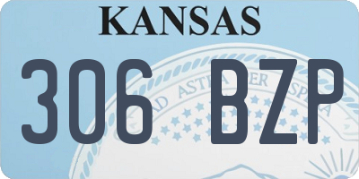 KS license plate 306BZP