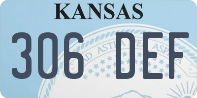 KS license plate 306DEF