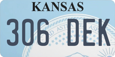 KS license plate 306DEK