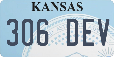 KS license plate 306DEV
