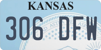 KS license plate 306DFW