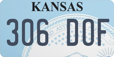 KS license plate 306DOF