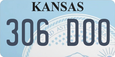 KS license plate 306DOO