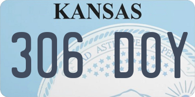 KS license plate 306DOY
