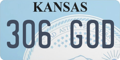 KS license plate 306GOD