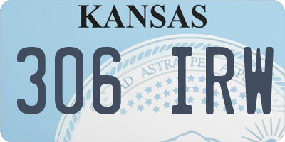 KS license plate 306IRW
