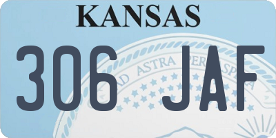 KS license plate 306JAF