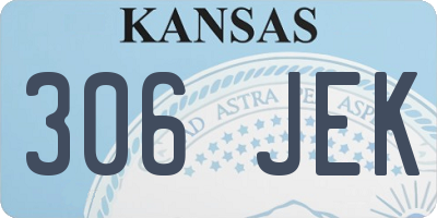 KS license plate 306JEK