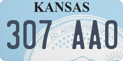 KS license plate 307AAO