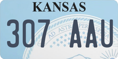 KS license plate 307AAU