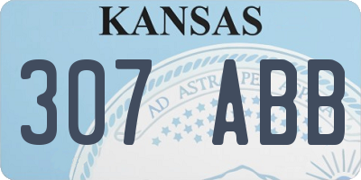 KS license plate 307ABB