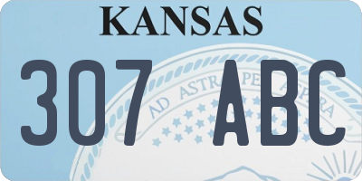 KS license plate 307ABC