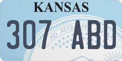 KS license plate 307ABD