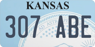KS license plate 307ABE