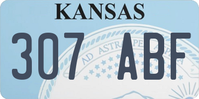 KS license plate 307ABF