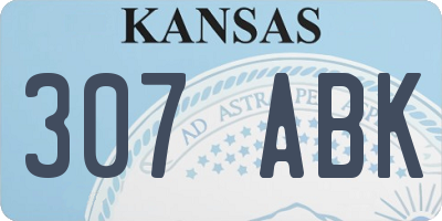 KS license plate 307ABK