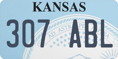 KS license plate 307ABL