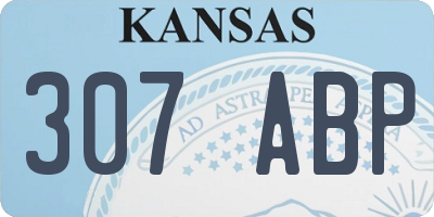 KS license plate 307ABP