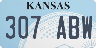 KS license plate 307ABW