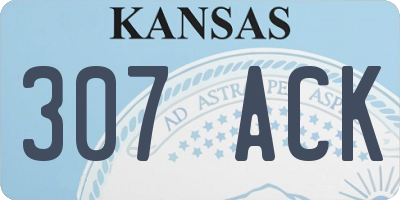 KS license plate 307ACK