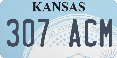 KS license plate 307ACM